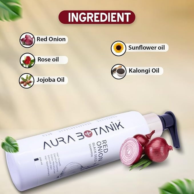 Aura Botanik Red Onion Black Seed Oil Extract Shampoo - 200 ml