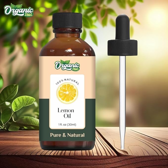 Organic Zing Lemon (Citrus Limonum) Oil | Essential Oil for Skincare, Hair Care, Aroma & Diffusers - 30 Ml