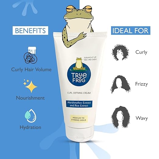 True Frog Curl Defining Cream for Styling Curly Wavy and Frizzy Hair - 150 ml