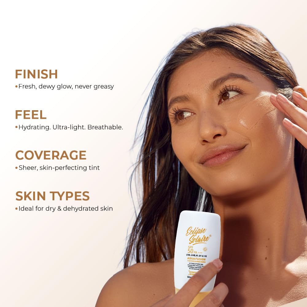 Aqua Fusion Sunscreen SPF50 PA+++ | 5X Protection | Infused with Himalayan Spring Water | Non-Greasy, For All Skin Types - 30ml