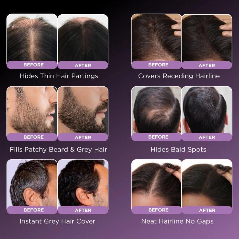 BELLAVITA Black Magic Hair Powder | Covers Grey Hair & Bald Spots Instantly | Root Touch Up | Sweat-Resistant & Long-Lasting Formula | Natural Looking Colour | 4g