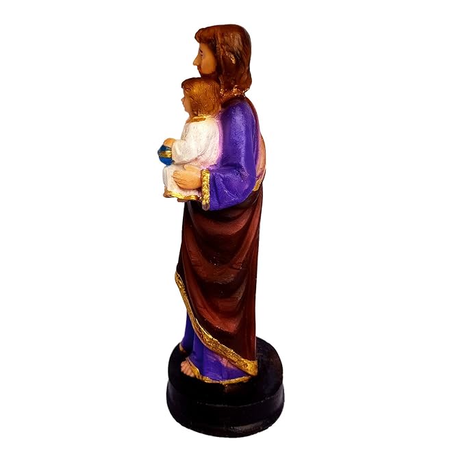 Newven Catholic God St Joseph Poly Marble Showpiece 6 Inch Multicolour