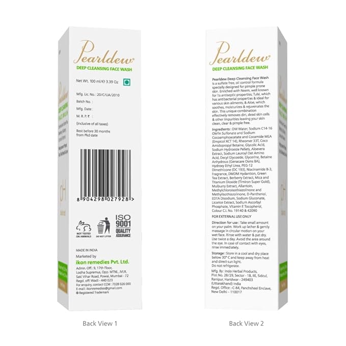 Pearldew Deep Cleansing Face Wash - 100 Ml | Pack of 2
