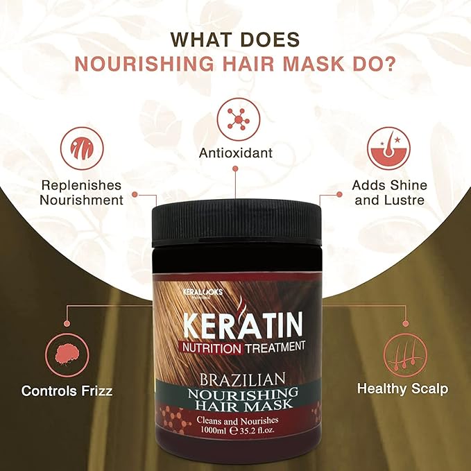 Keralooks Brazilian Nourishing For All Types Hair Mask - 1000 ml