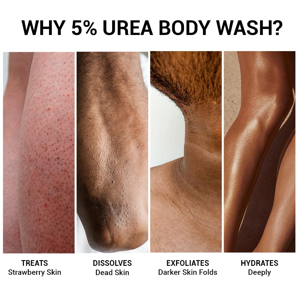 SEREKO 5% Urea & Oat Milk Body Wash 30ML | For Strawberry skin, De-tan, Body-acne| Body Wash for Men & Women | AHA BHA free, paraben free, SLS free | Gentle Exfoliating | Very dry & flaky skin