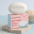 Glamveda Rice & Ceramide Skin Brightening Soap with Hyaluronic Acid | Deeply Nourishes & Moisturised | Soft & Smooth Skin | Soap for Men & Women | 75 g (Pack of 1)