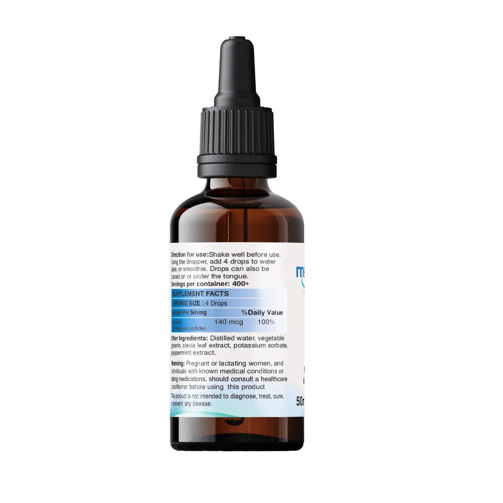 METADROPS Iodine Liquid Drops – 400+ Servings Supports Thyroid Function & Energy Levels | Fast-Absorbing & Easy-to-Use | | 50ml Bottle