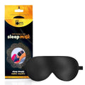 Friends of Meditation® 100% Mulberry Silk Sleep Mask – Pure Silk Eye Mask for Sleeping, Super Smooth Blackout Blindfold, Soft Adjustable Strap, Luxury Eye Cover for Travel, Meditation (Black)