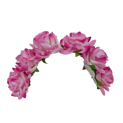 Baby Pink Velvet Rose Gajra