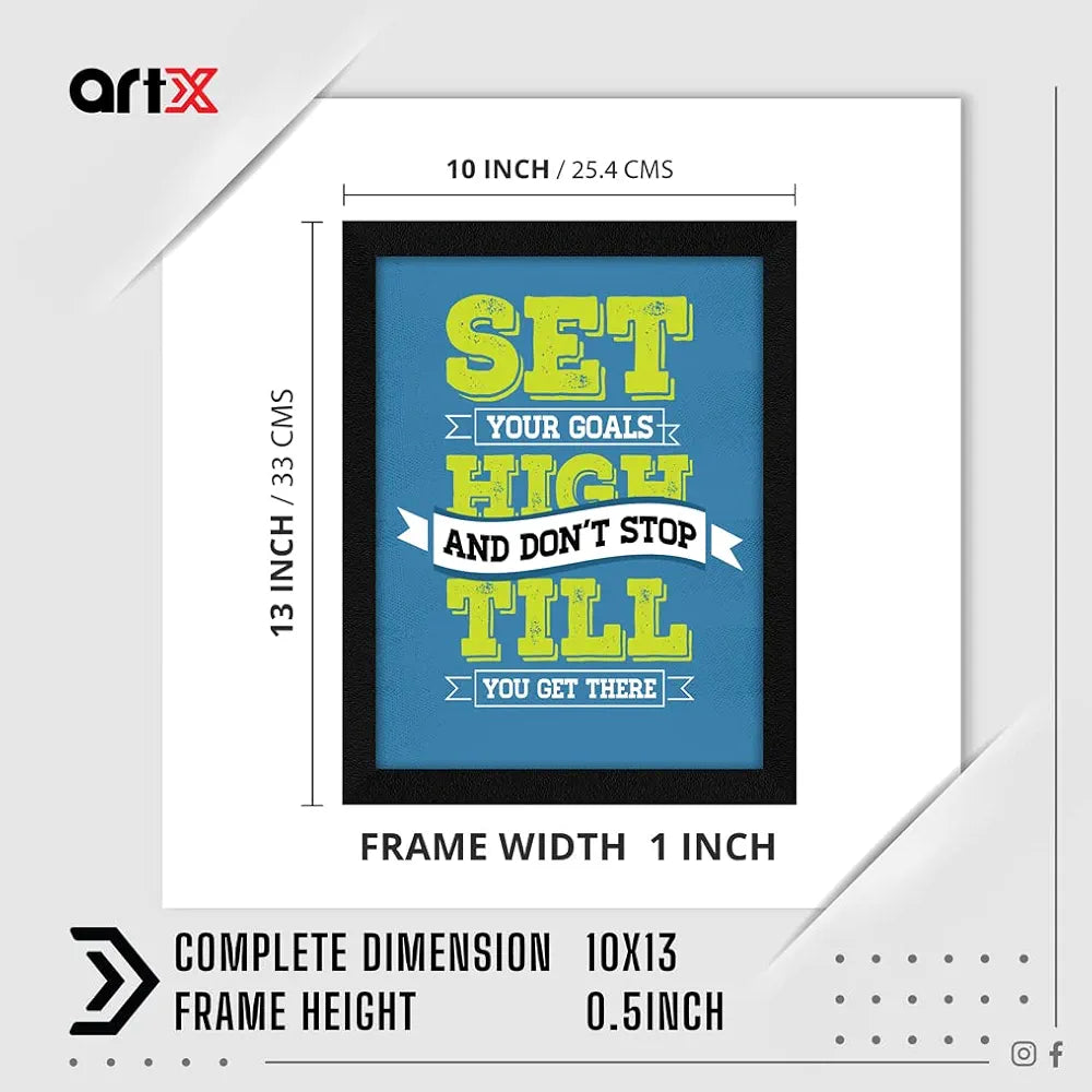 ArtX Paper Motivational Quotes High Goals Wall Frame Art Painting