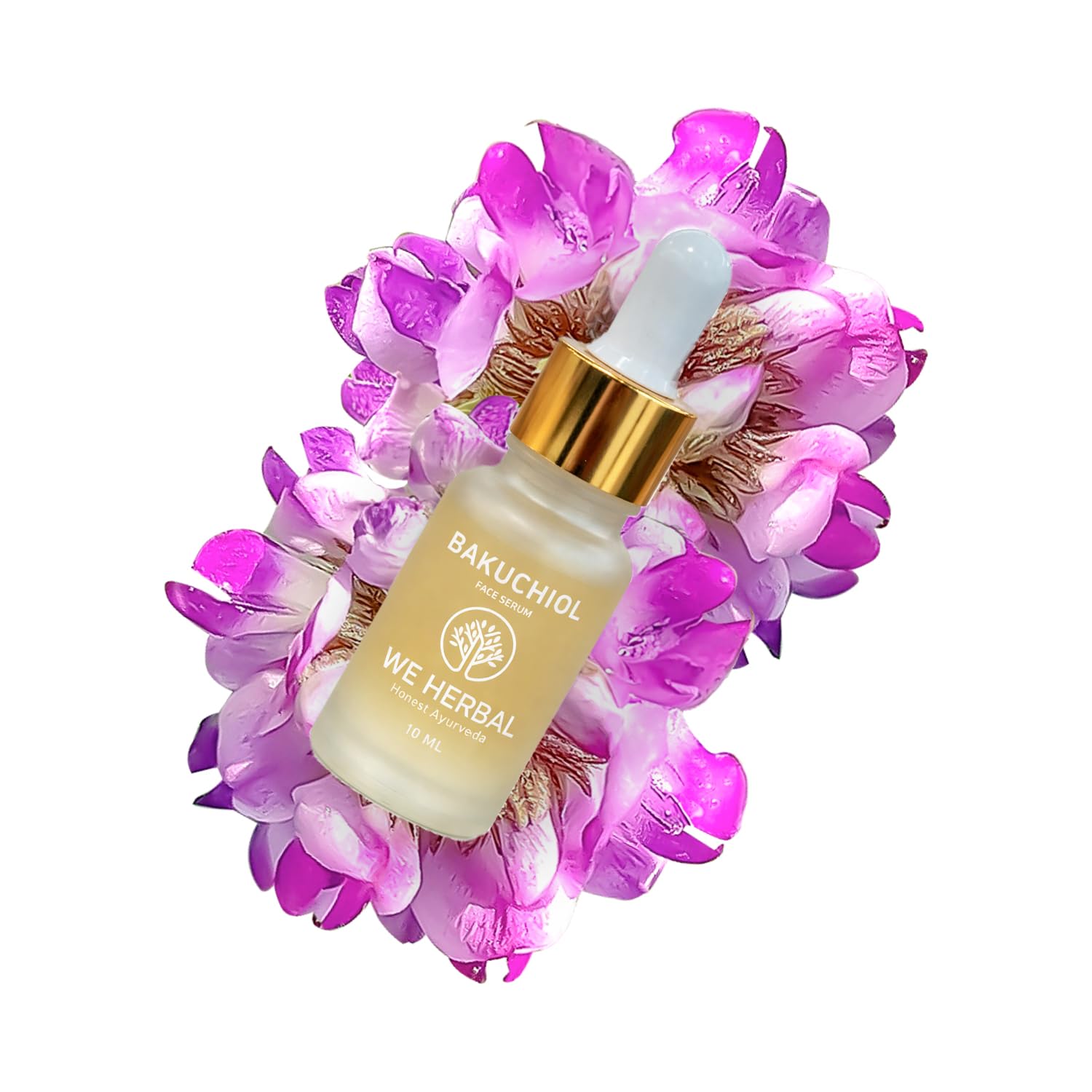 WE HERBAL Bakuchiol Anti-Ageing Serum 10ml, Natural Retinol Alternative with Rosehip & Almond Oil, Targets Acne-Causing Bacteria, Reduces Pimples, Fine Lines & Dark Spots, No Chemicals or Fragrance