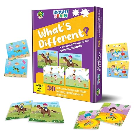 The Book Tree Bright Brain What's Different 30 Piece Jigsaw Puzzle for Preschoolers Educational Toy