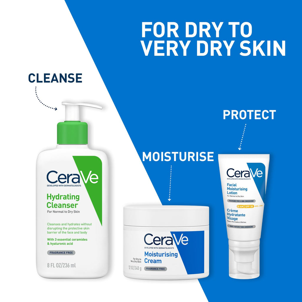 CeraVe AM Facial Moisturizing Lotion for Normal to Dry Skin (52 ml) with Broad Spectrum Sunscreen SPF 50, Enriched with Ceramides, Niacinamide & Hyaluronic acid