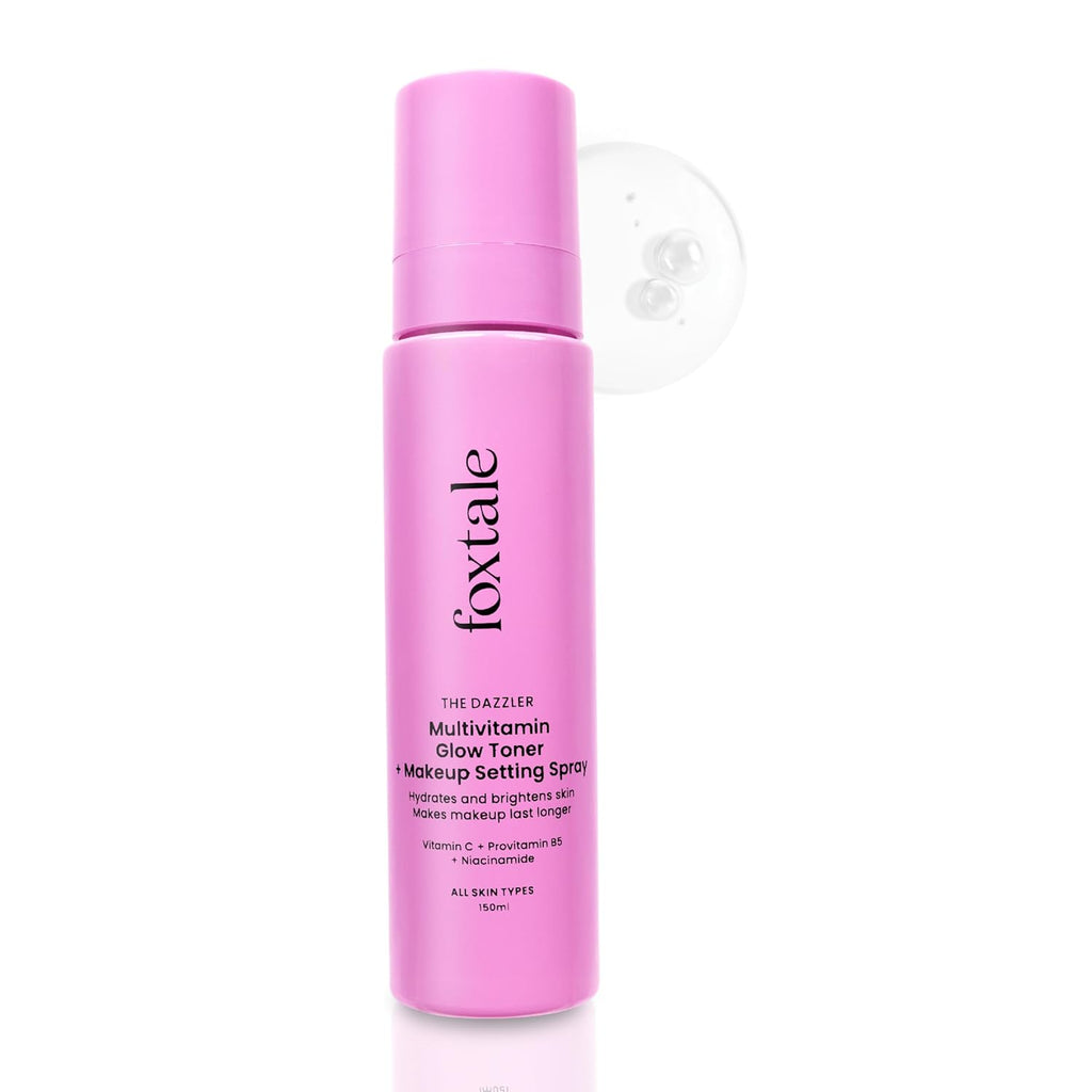 Foxtale Multivitamin Glow Toner & Makeup Setting Spray with Vitamin C & Niacinamide, Hydrating Toner for Glowing Skin, Alcohol-Free, For All Skin Types, 150 ml