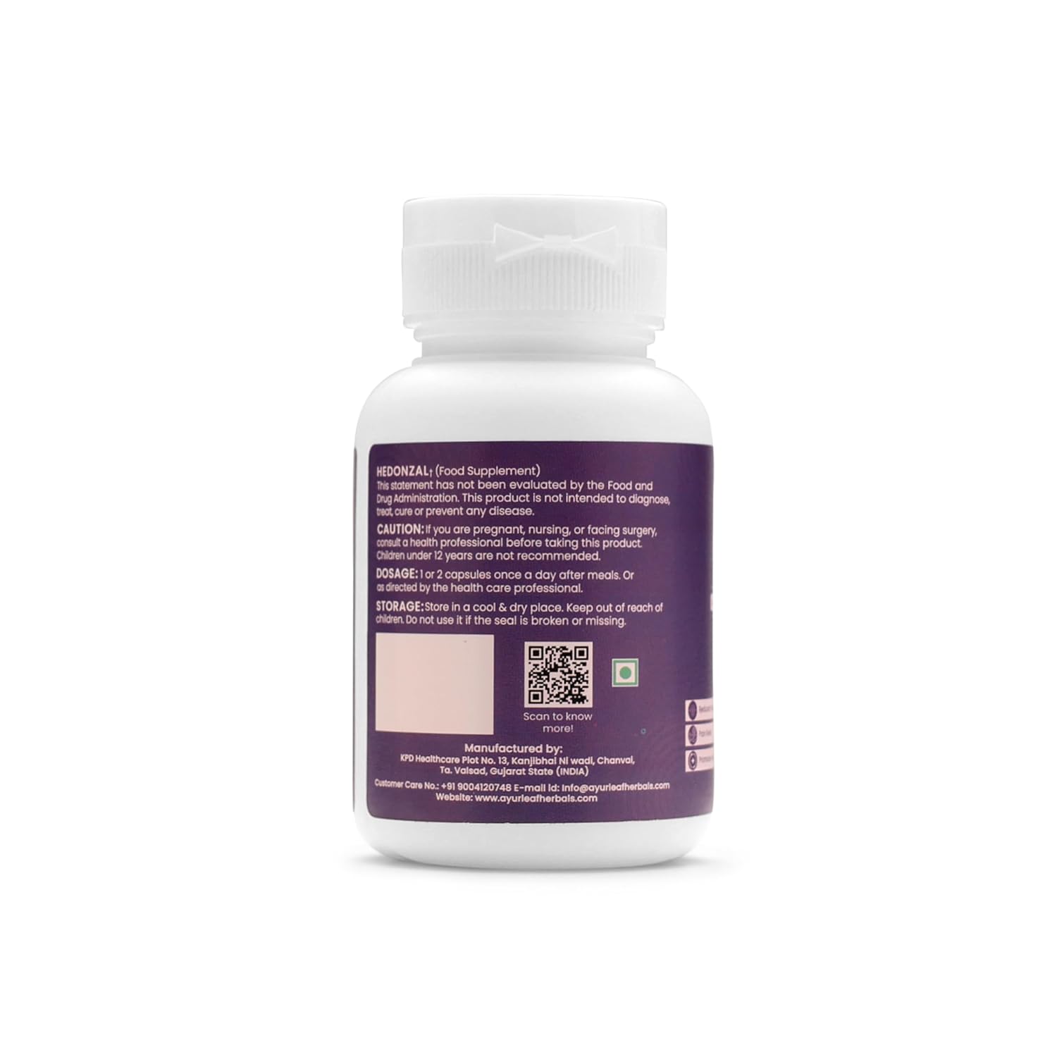 Ayurleaf Herbals- Hedonzal Extract Blended Capsules 300 Mg 60 Veggie Capsules for Men