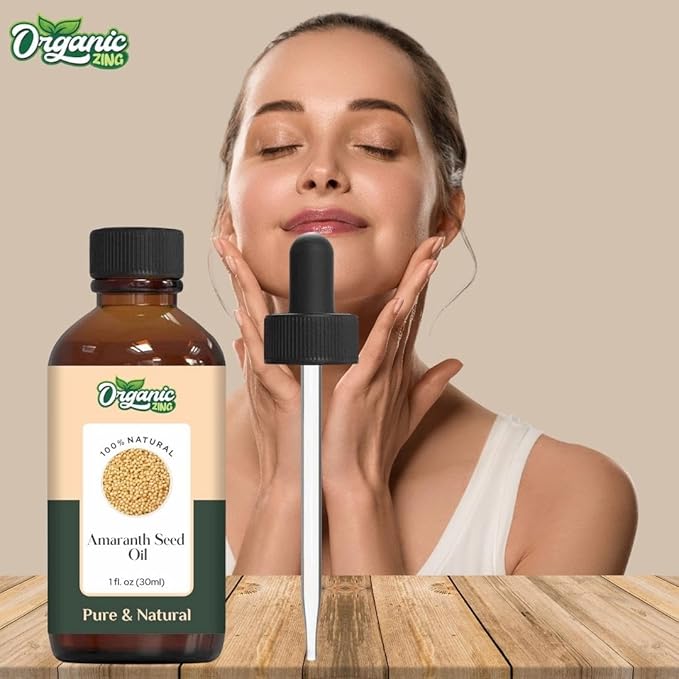 Organic Zing Amaranth Seed (Amaranthus) Oil | Carrier Oil for Skincare, Hair Care & Massage - 30 Ml
