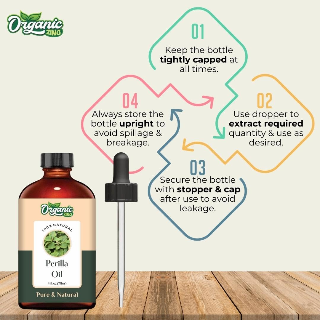 Organic Zing Perilla (Perilla Frutescens) Oil | Carrier Oil for Aroma, Diffuser & Skincare - 118 Ml