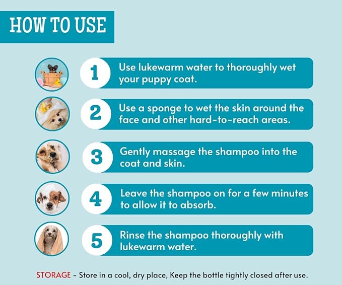 Pet Needs Bio Clean Long Coat Dog Shampoo With Soft Silicone Shampoo Dispenser Brush | Moisturising and Gentle on Skin | 500 Ml