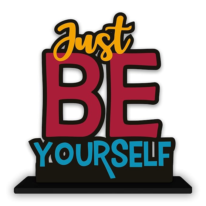 Artvibes Wooden Idols and Figurine Just Be Yourself Quotes Table Decoration for Office Desk | Home Decor | Living Room