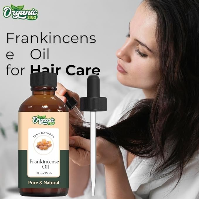 Organic Zing Frankincense Essential Oil for Skin, Face, Hair Care & Aromatherapy - 30 Ml