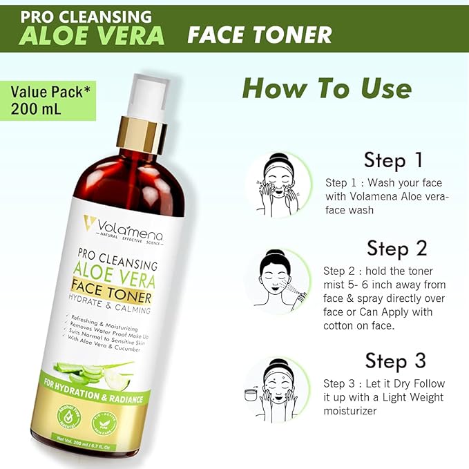 Volamena Clearing Aloevera Face Toner - 200 ml