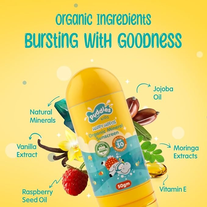 Puddles Organic Guard & Hydrate Mineral Sunscreen Age 2-12 years - 50 ml