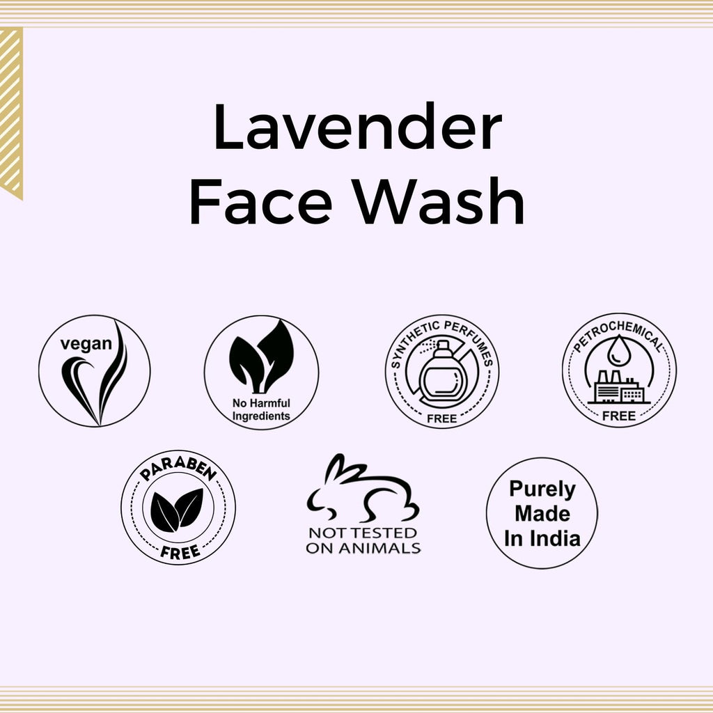 Aroma Treasures Lavender Face Wash for Men & Women | Gentle Daily Cleanser with Neroli, Rosewood & Petitgrain Oils | Acne Control, Oil Balance & Refreshing Glow Facewash – 100ml