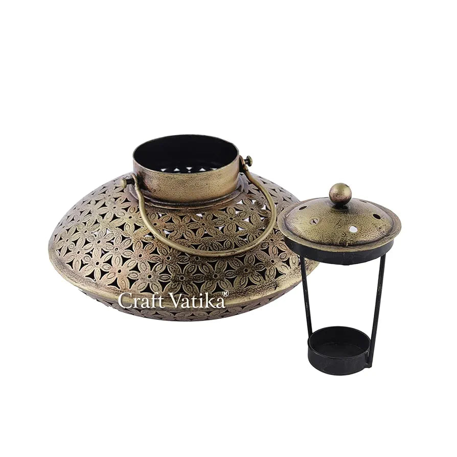 Iron Degchi doop stand Tealight Candle Holder - Tea Light Candle Stand Decorative