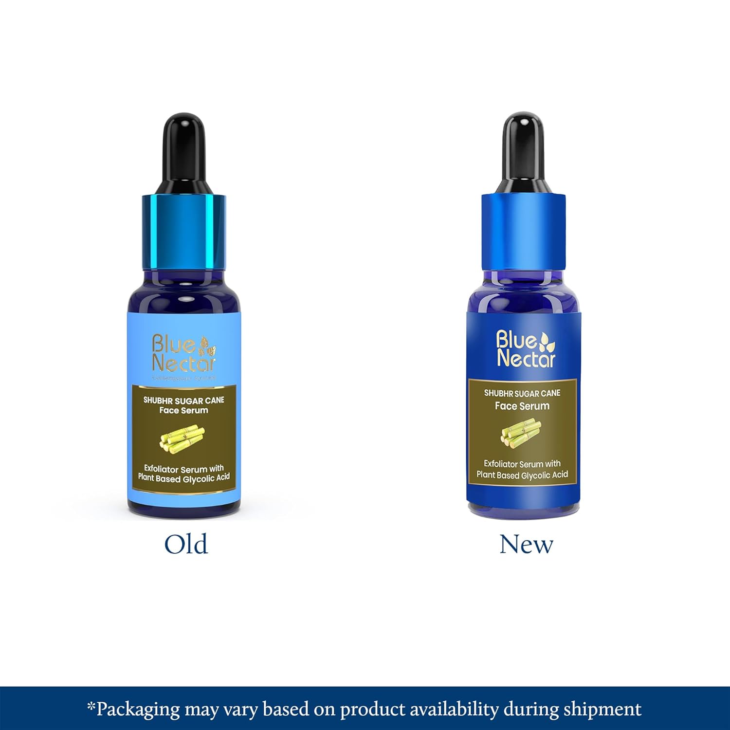 Blue Nectar AHA Face Serum with Plant-Based Glycolic Acid from Sugarcane for Deep Exfoliation | AHA Peeling Solution & Exfoliating Face Serum for Women & Men (14 Herbs, 30 ml)