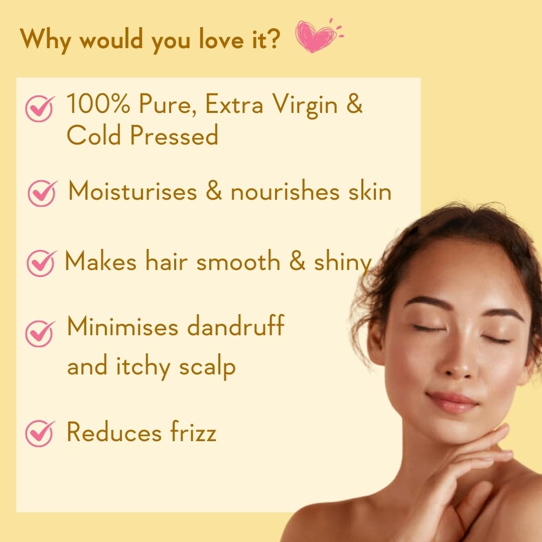 WishCareÂ® Pure Cold Pressed Sweet Almond Oil for Hair Growth and Glowing Skin & Face - 200ml