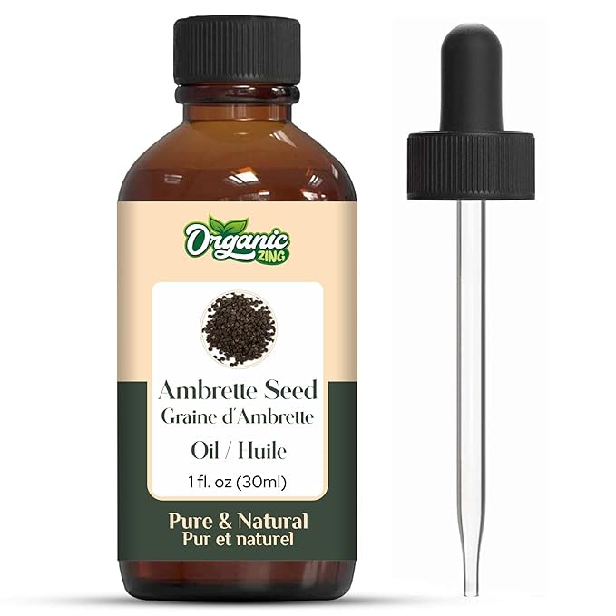 Organic Zing Ambrette Seed (Abelmoschus Moschatus) Oil | Carrier Oil for Skincare, Aroma & Diffusers - 30 Ml