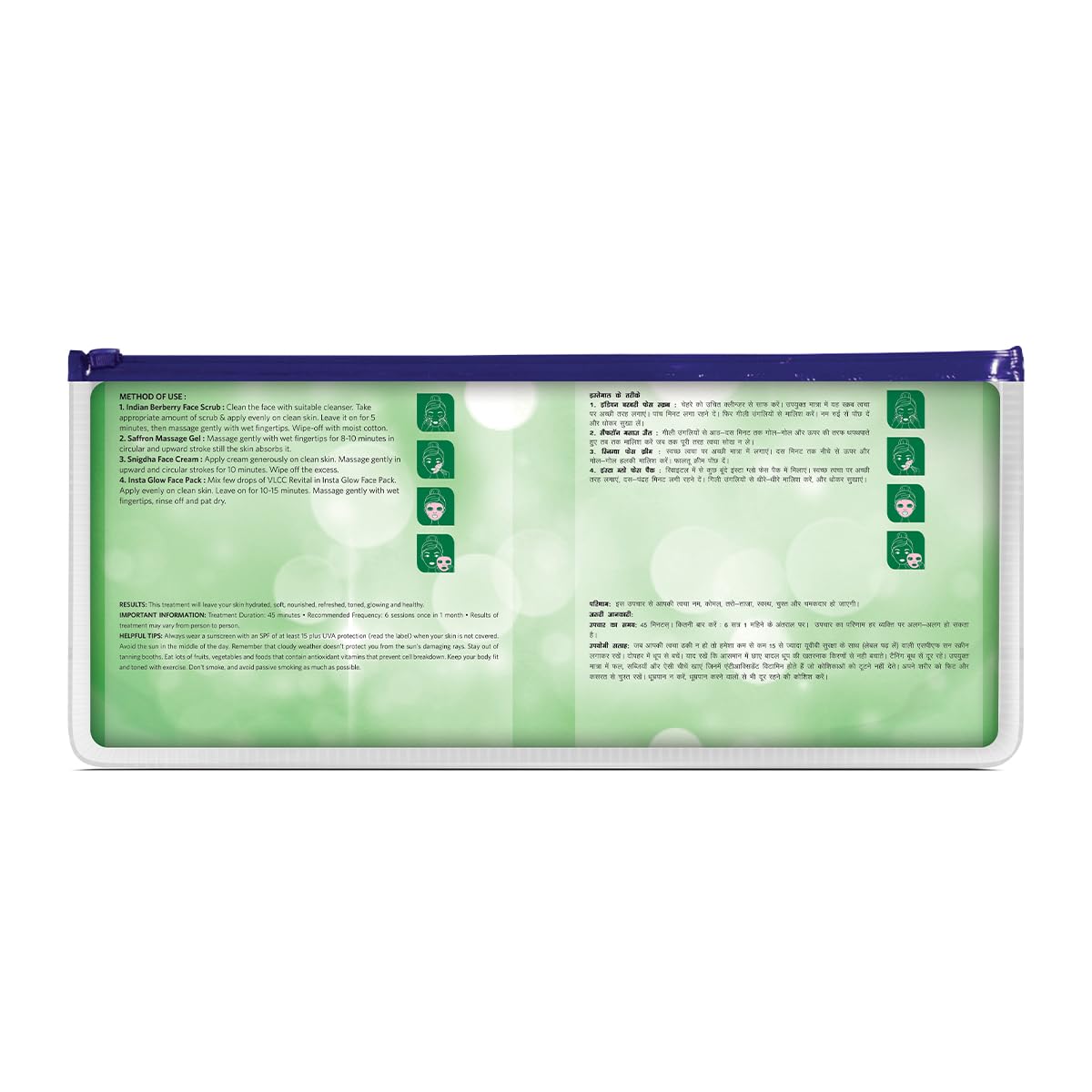 VLCC Salon Series Insta Glow Facial Kit (6 Facials) - 240g + 12ml | Fights Premature Ageing | Youthful Glow Facial Kit with Saffron & Berberry | Anti-Microbial and Complexion Brightening