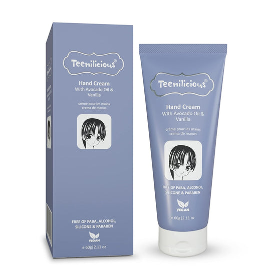 Teenilicious Hand Cream for Women with Avocado Oil & Vanilla | Winter Moisturizing Cream for Dry and Rough Hands | Vegan | Free from Alcohol, Silicones, Paraben & Sulphates | All Skin Type | 60gm