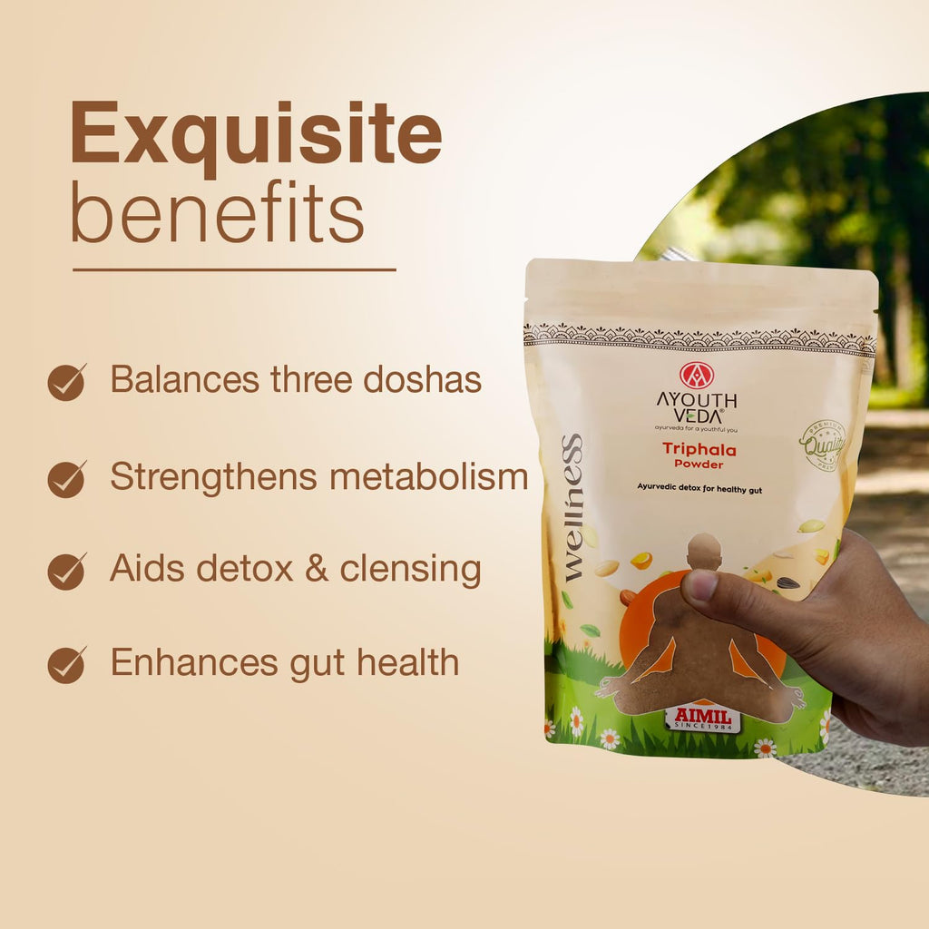 Ayouthveda Triphala Powder – Traditional Ayurvedic Blend for Daily Detox & Gut Health – Net Qty: 200g