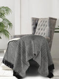 Sashaa World Soft Cotton Throw Blanket Colour Black