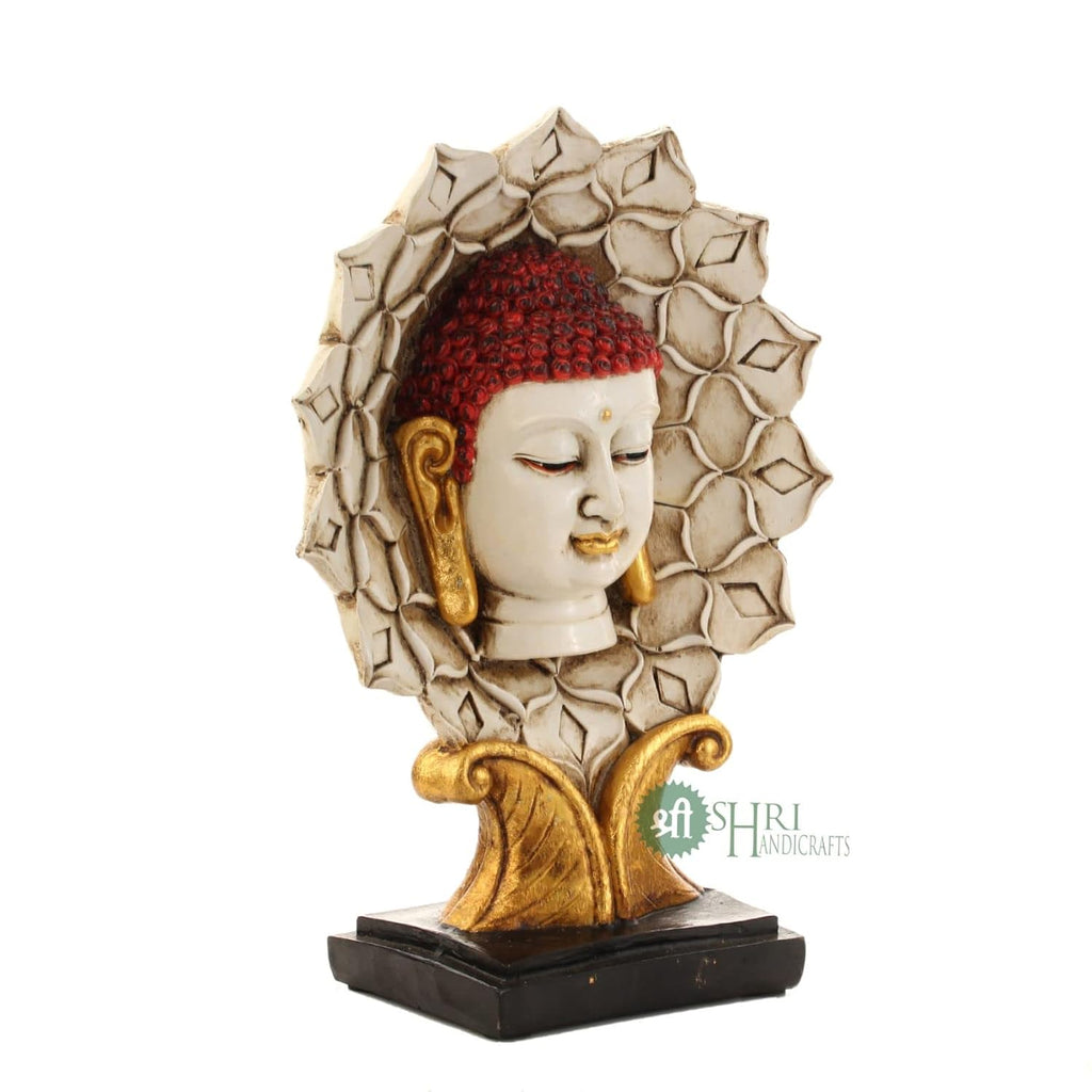 Indicast Resin 10.5" Idol Buddha Head Sculpture Statue Decorative Showpiece Collectible Figurine for Home & Office