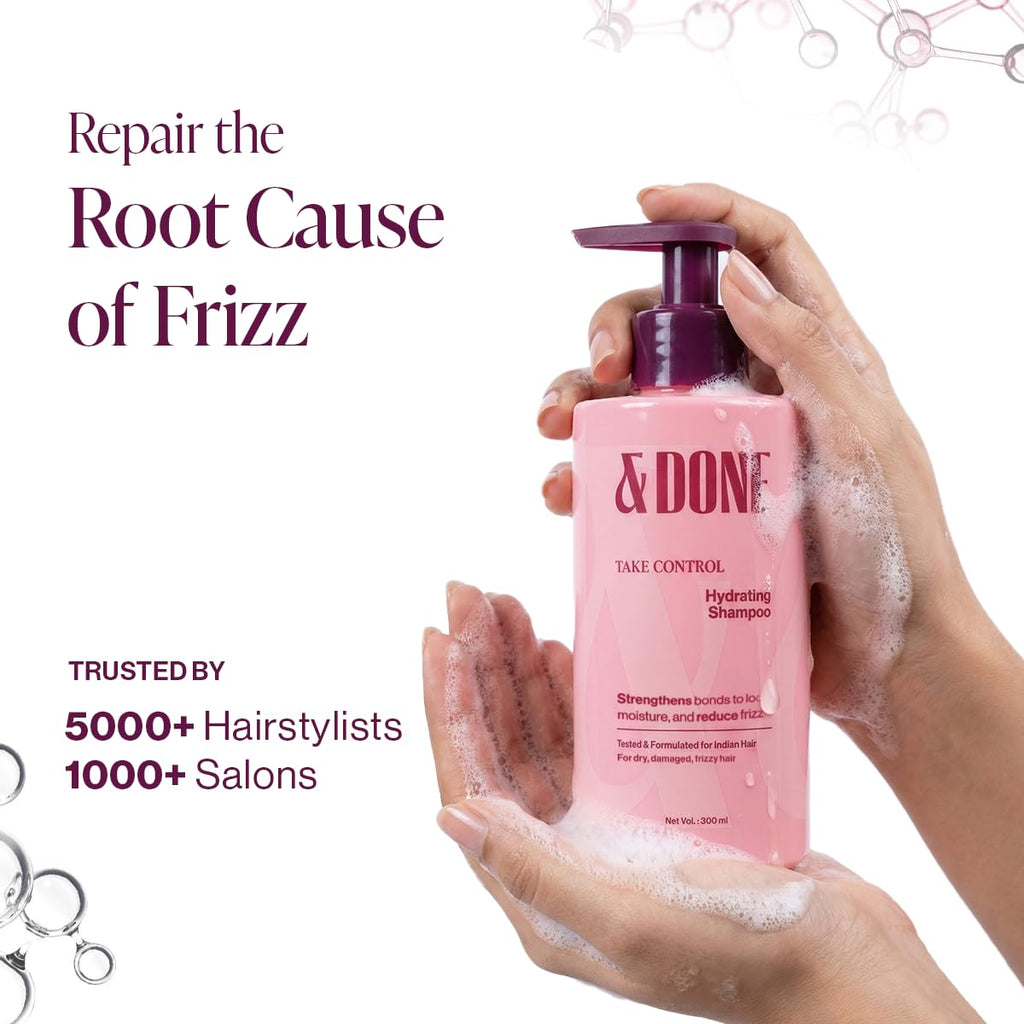 Hydrating Shampoo, Dry Hair, Frizzy Hair, Bond Repair, Moisturizing, Nourishing, Strengthening, Frizz Control, Hair Repair, Chemically Treated Hair, SLS Free, Paraben Free, Salon Care, Hair Care, 300ml