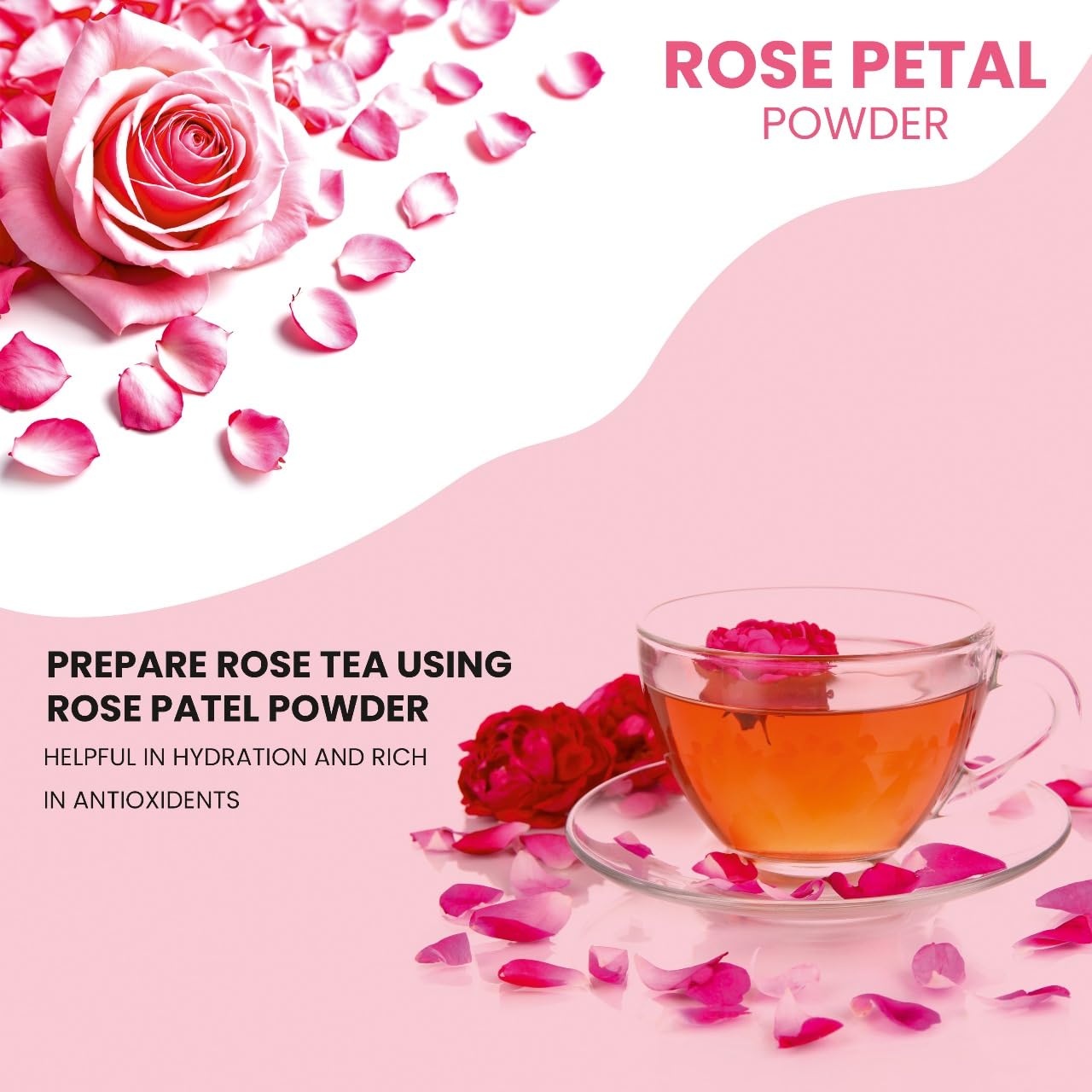 Healthy Apple's Rose Petal Powder for Skin and Food, Export Quality (100, Grams)