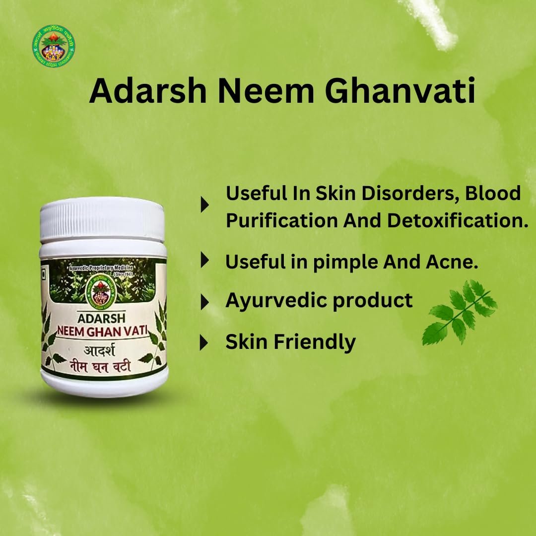 Adarsh Ayurvedic Pharmacy Neem Ghan Vati - 120 Tablets