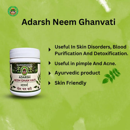 Adarsh Ayurvedic Pharmacy Neem Ghan Vati - 120 Tablets