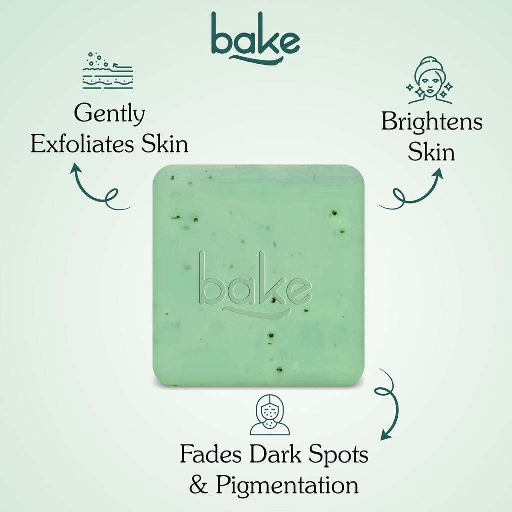 BAKE 8% Glycolic Acid Scrub Treatment Soap (200 Gms Pack of 2) with 3% Niacinamide | For Pigmentation, Exfoliation, Tan Removal, Brightens Underarms | For Women & Men | 100g x 2 (Pack of 2)