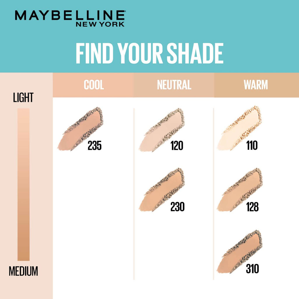 Maybelline New York Ultimate Powder Foundation, Full Matte Coverage, SPF44, 24H Oil Control, Fit Me, Shade 120, 9g