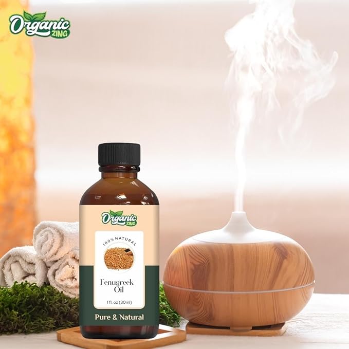Organic Zing Fenugreek Carrier Oil for Skin, Face, Hair Care, Aromatherapy, Diffuser, Conditioner - 30 Ml