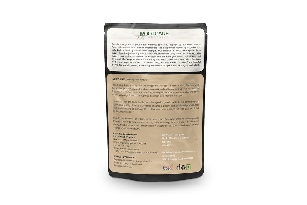 Rootcare Organics Ashwagandha Powder - 250 gms