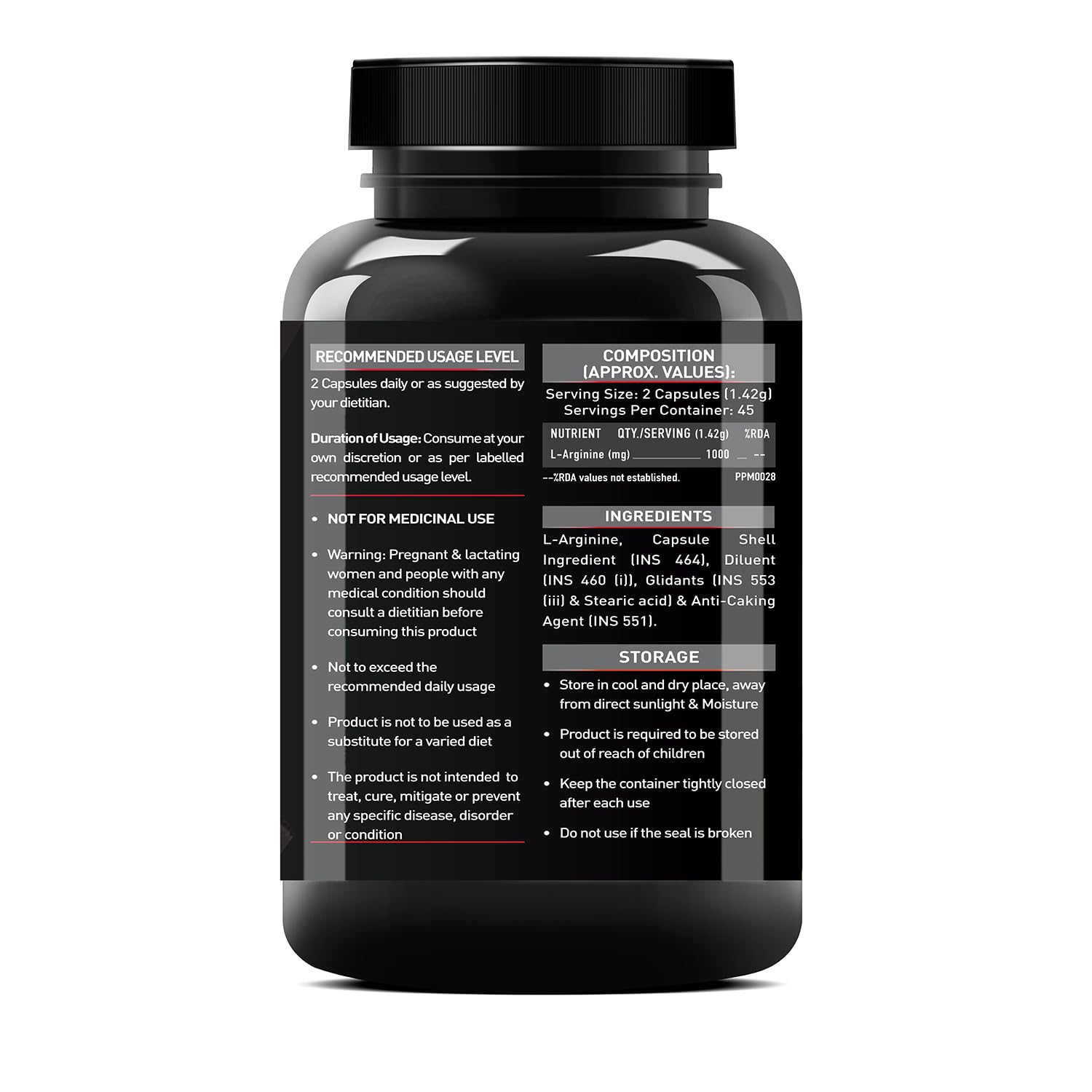 MuscleBlaze L-Arginine (90 Capsules) | Supports Nitric Oxide Production