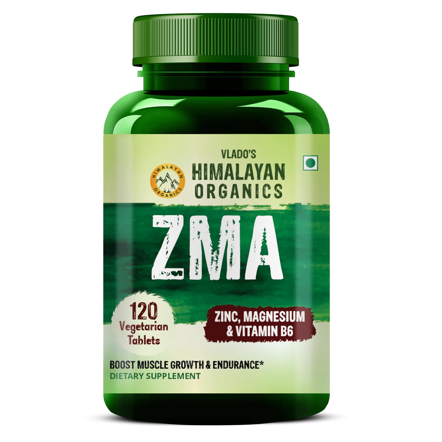 Vlado’s Himalayan Organics ZMA (Zinc Magnesium Aspartate ) Zinc Supplement For Men And Women - Zinc Tablets and Magnesium Supplements with Vitamin B6 - Support Muscle Recovery and Sleep Quality I Sports Recovery - 120 Veg Tablets