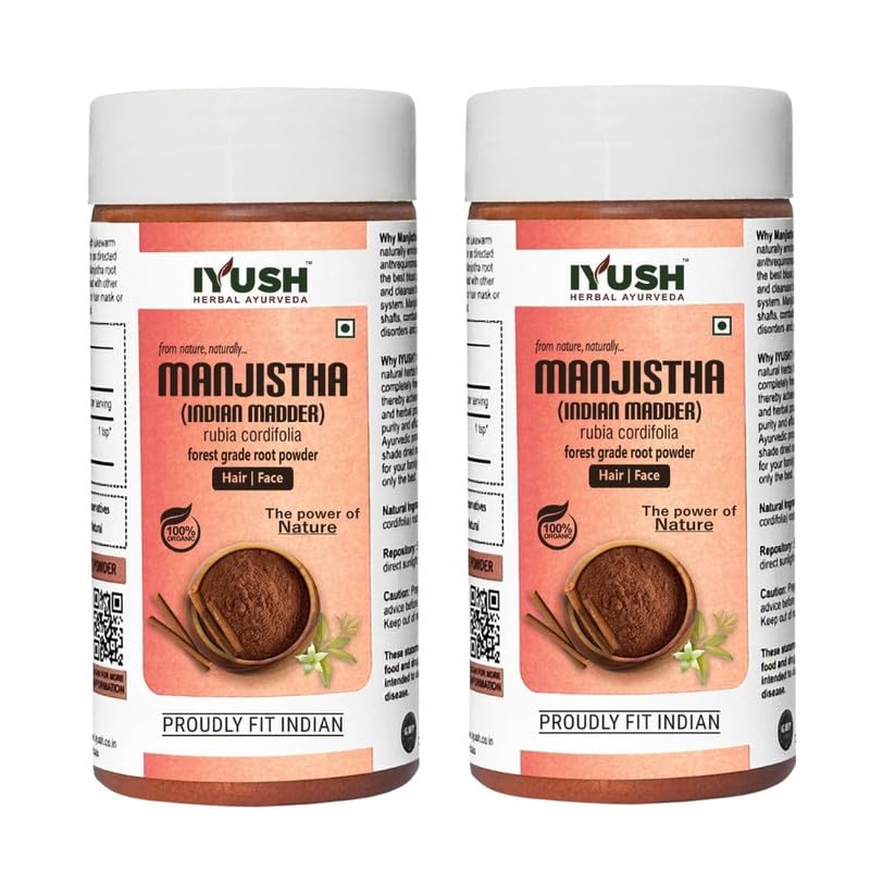 Iyush Herbal Ayurveda Manjistha Powder Each - 100 gms (Pack of 2)