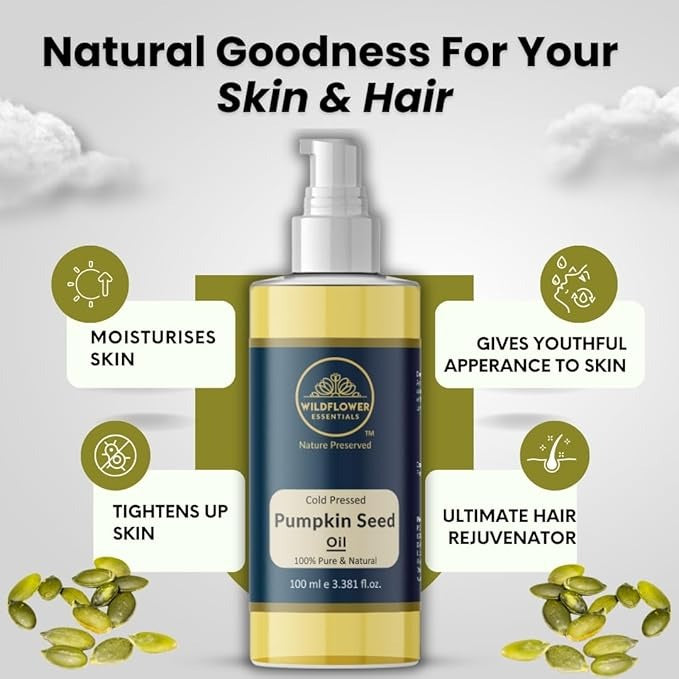 Wildflower Essentials Pure Pumpkin Seed Oil Cold Pressed - 100 ml