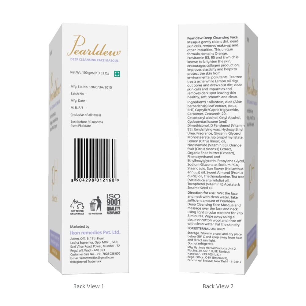 Pearldew Deep Cleasing Masque - 100 Gms | Pack of 4