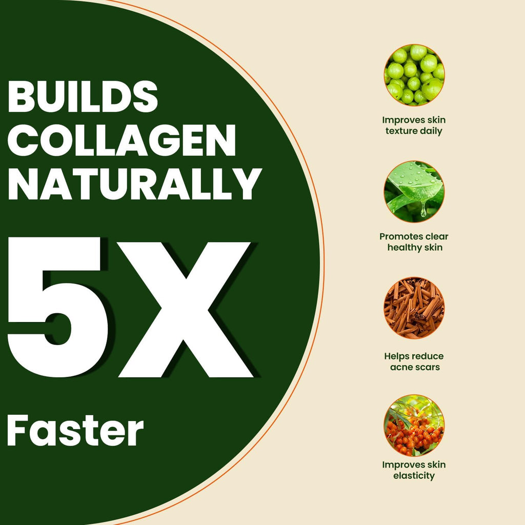 Herbalmax 100% Veg Collagen Beauty Builder 97.5g Plant-Based Collagen Supplement for Hair, Skin, Nails & Joints | With Vitamin C & E | Mixed Fruit Flavour | Naturally Gluten-Free & No Added Sugar